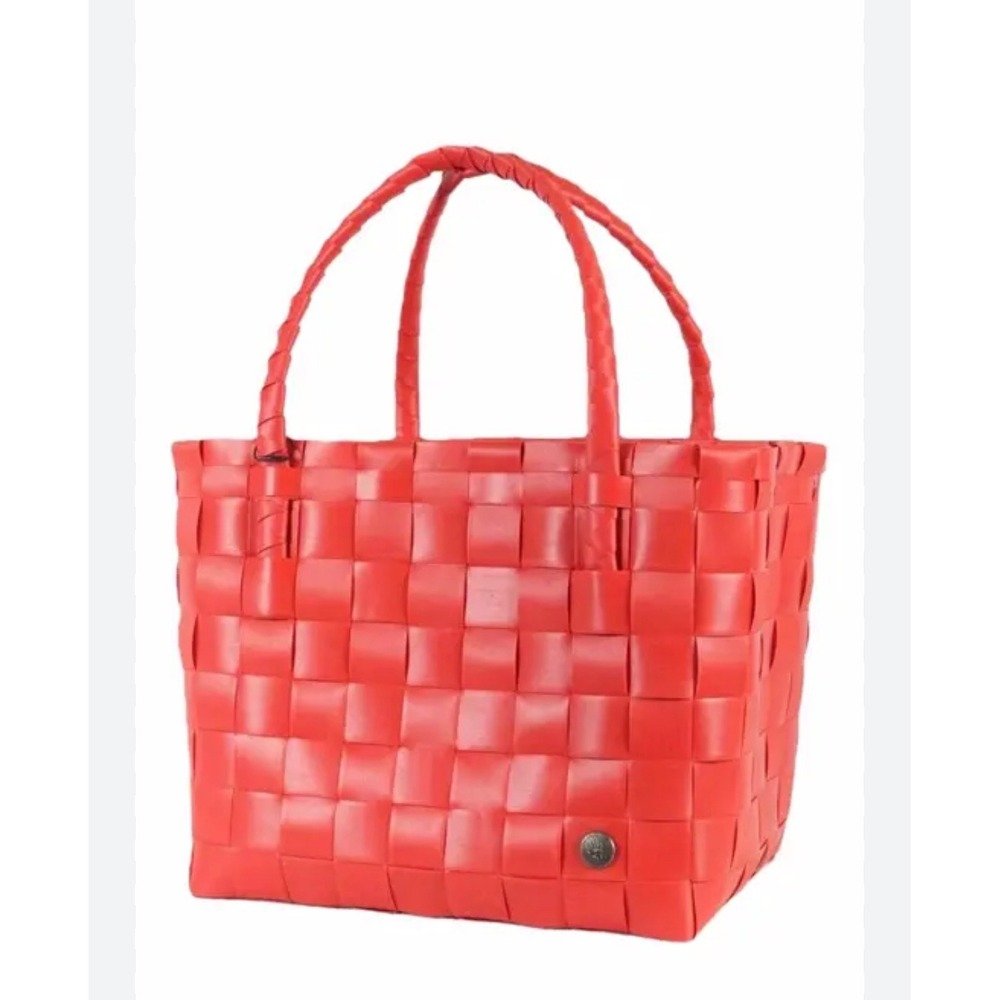 Handed By Paris Tote Bag Womens Red Woven Recycled Plastic Shopper UBFC199300